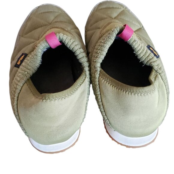 Teva Re  Ember Moc Slippers Quilted Design Knit Collar Womens Olive Size 8 - Picture 6 of 16
